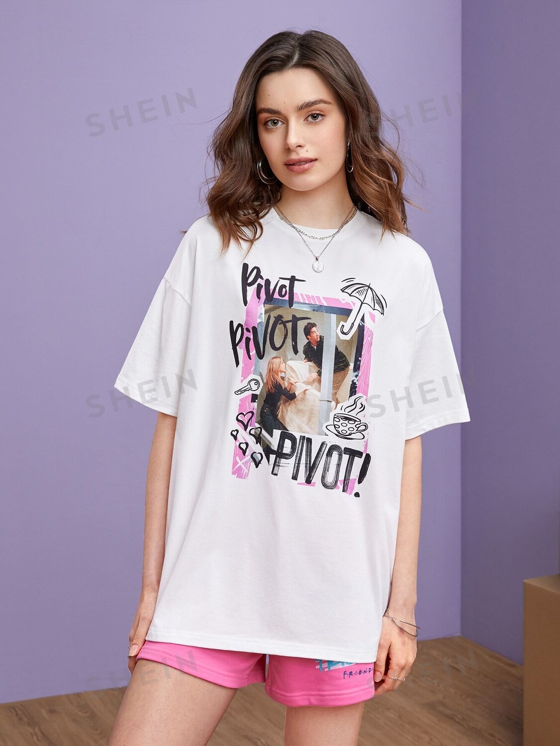 

Футболка женская Shein с заниженными плечами, белый