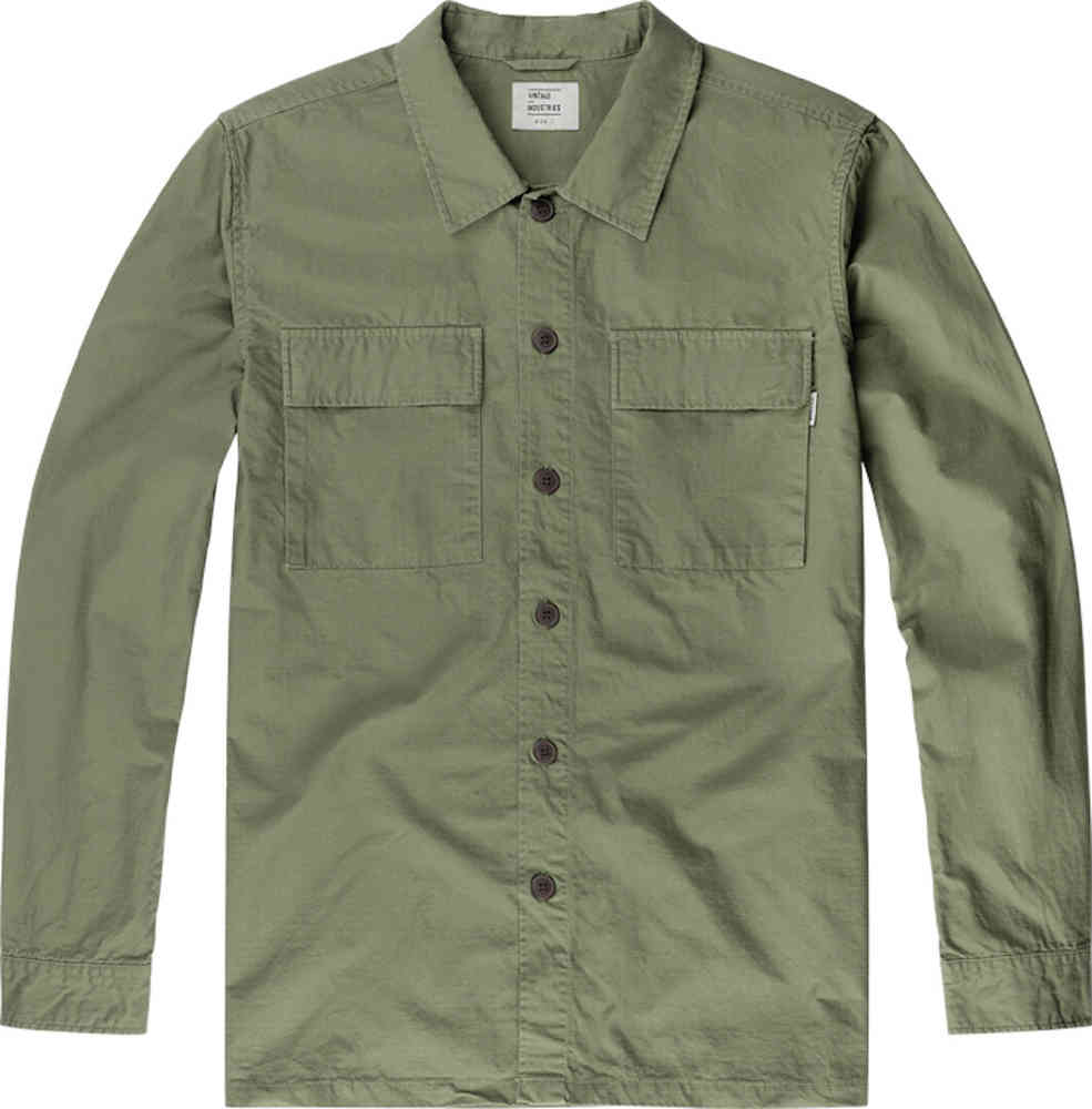 Изумрудная рубашка Vintage Industries, оливковое рубашка vintage industries grant pocket с длинным рукавом черная