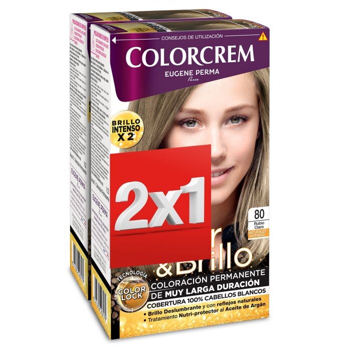 

Краска для волос Tintes Pack 2x1 Colorcrem, 80 Rubio Claro