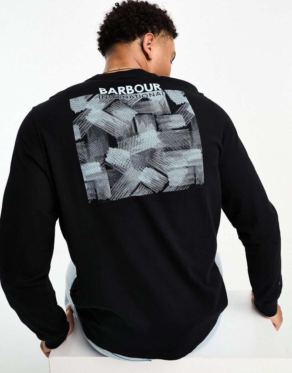 

Черная футболка с длинными рукавами Barbour International Storm