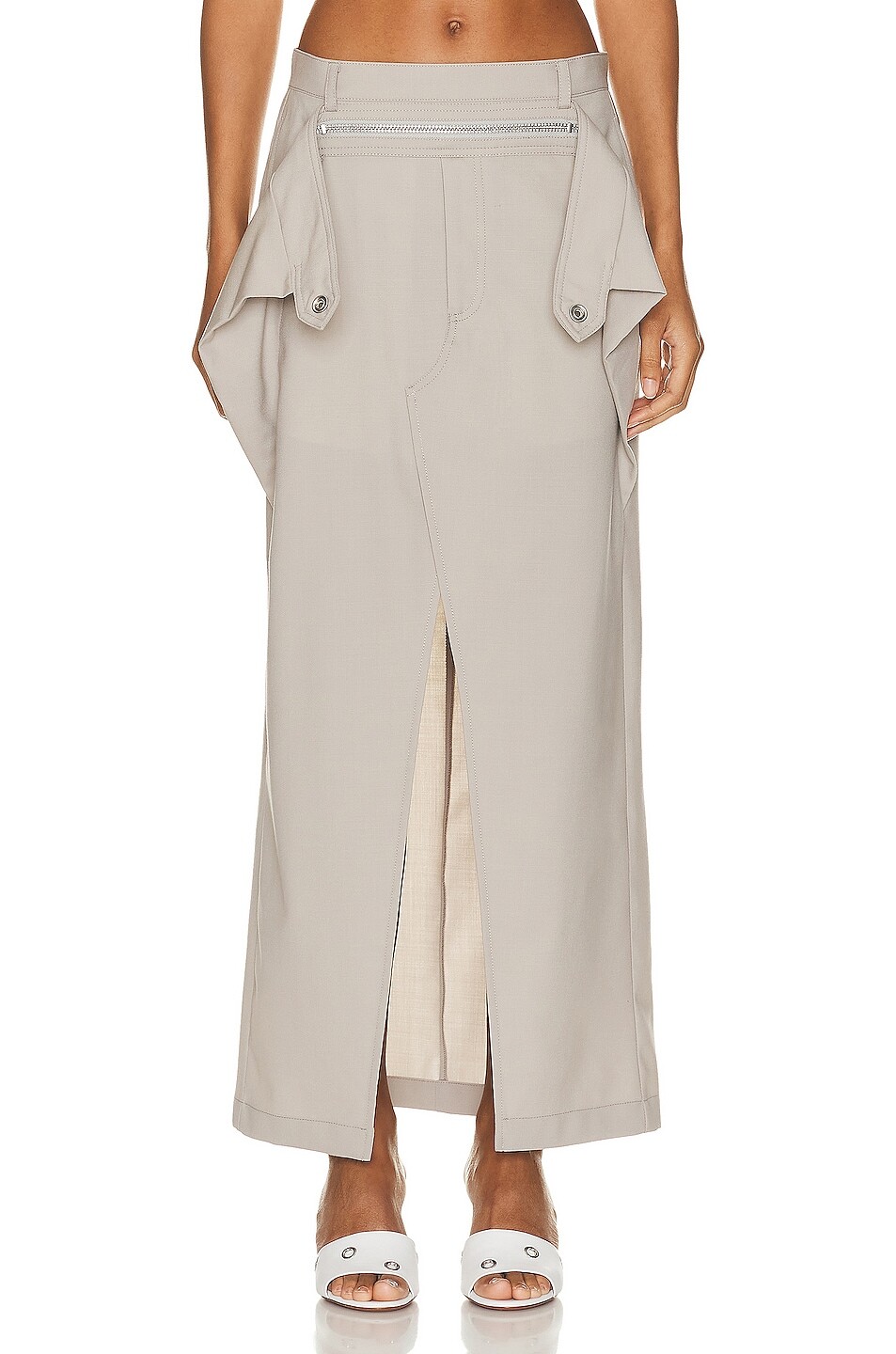 

Юбка макси Dion Lee Zip Access, цвет Alloy
