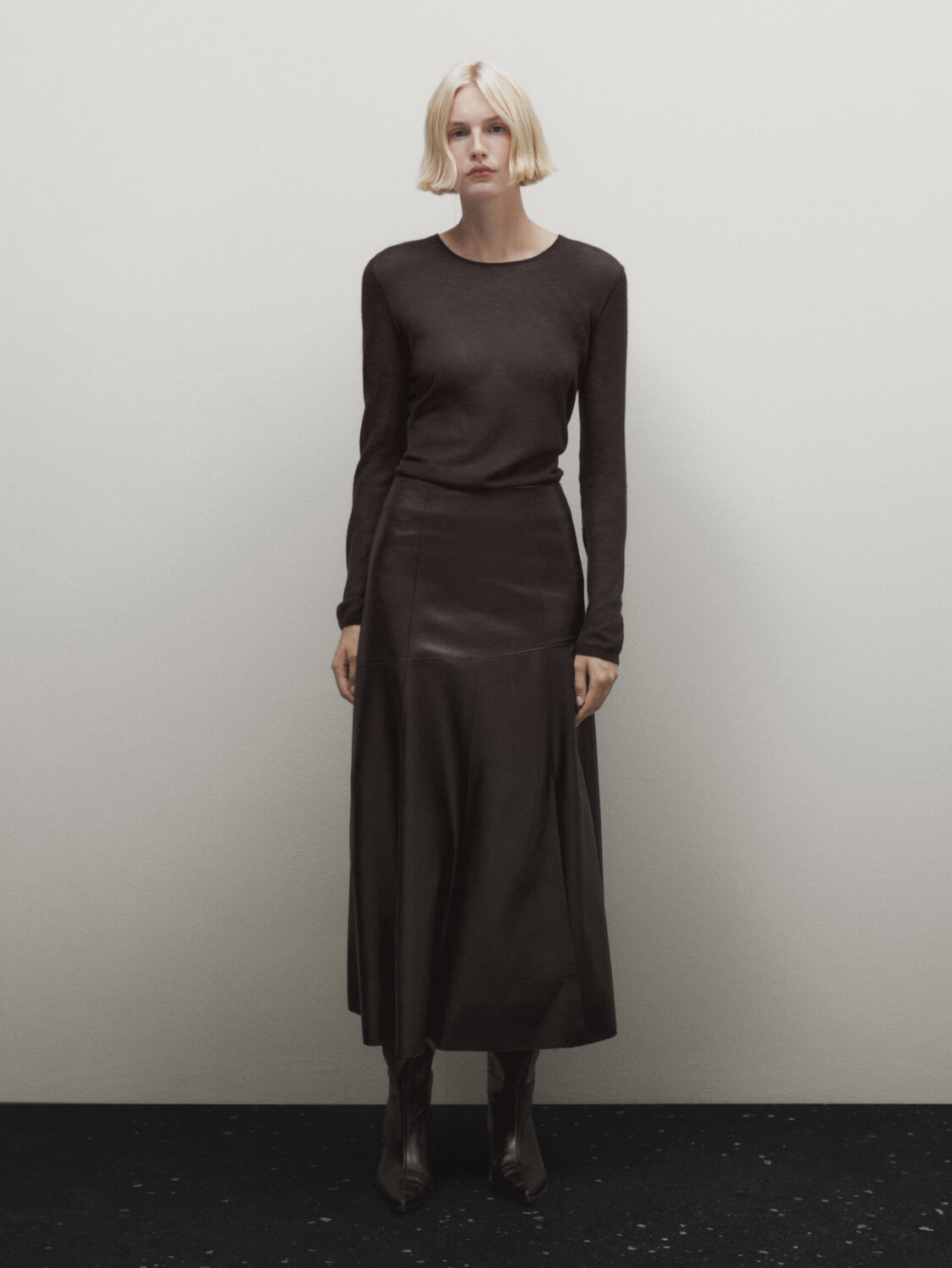 

Свитер из 100% кашемира Massimo Dutti, темно-коричневый