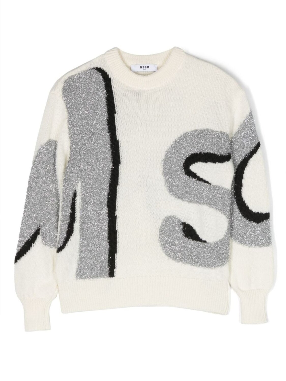 

MSGM Kids шерстяной джемпер с логотипом, нейтральный цвет