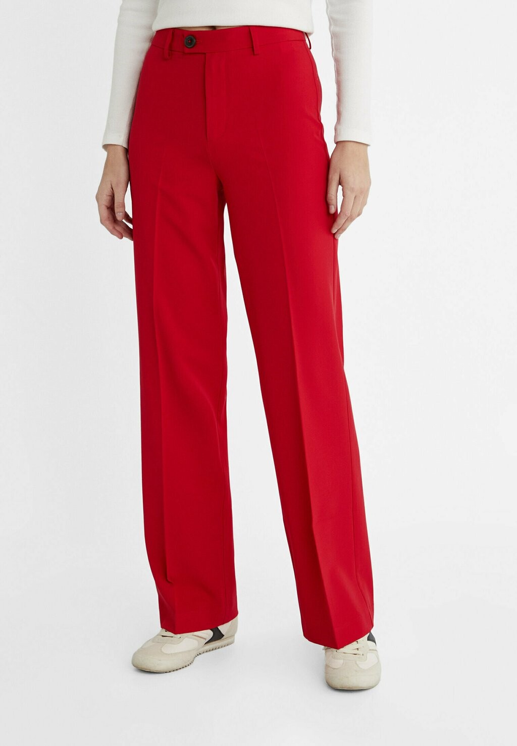 

Брюки из ткани HIGH-WAIST Stradivarius, цвет red