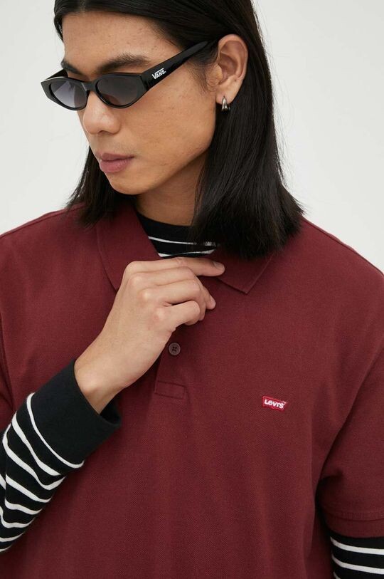 

Хлопковая рубашка-поло Levi's, бордовый, Красный