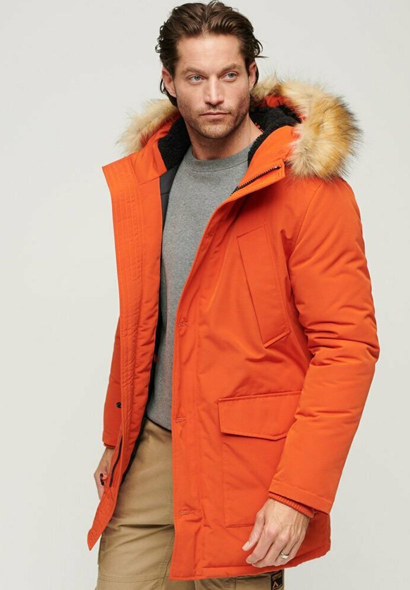 цена Зимнее пальто Everest Superdry, цвет pureed pumpkin orange