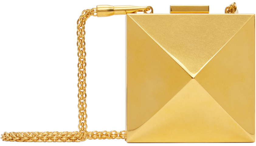 Золотая мини-сумка для хранения секретов Valentino Garavani