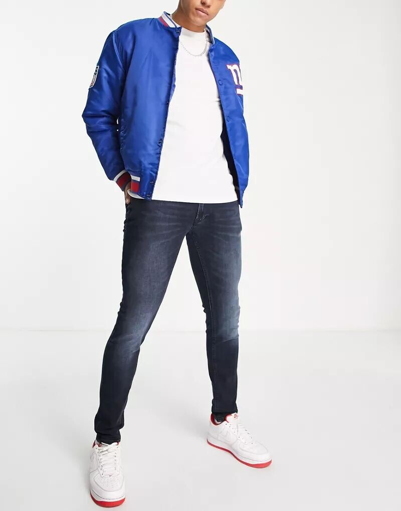 

Сине-черные эластичные джинсы скинни Jack & Jones Intelligence Liam, Черный