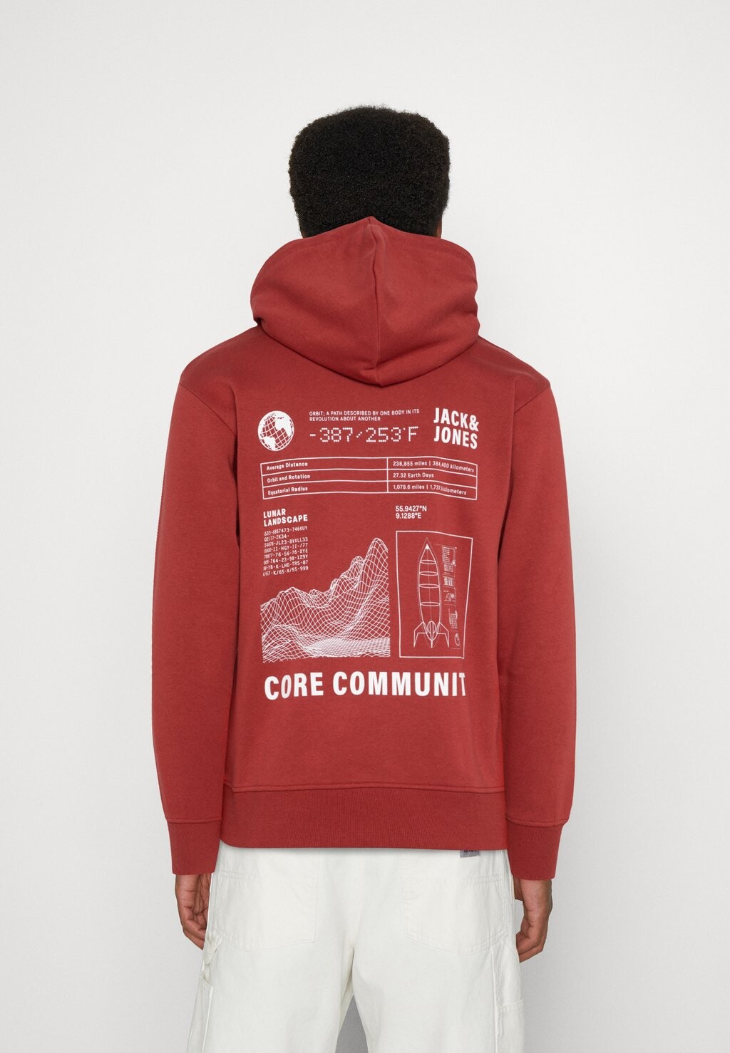 

Толстовка Jack & Jones Jcounseen Backprint Hood, палисандр, Коричневый