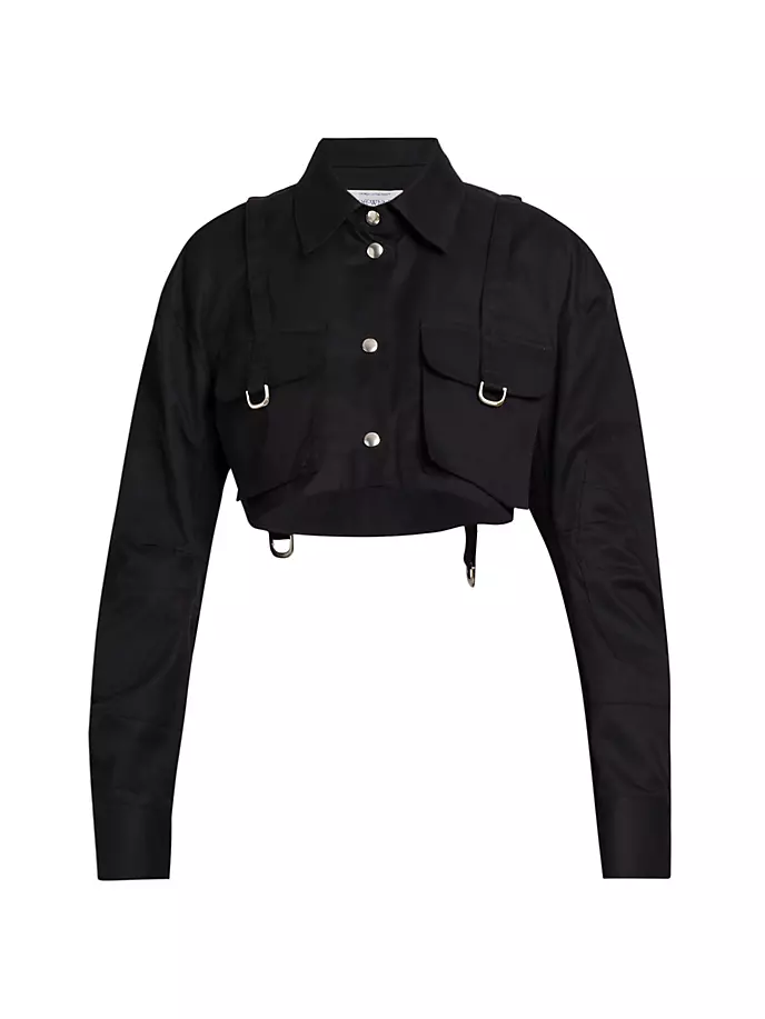 

Укороченная куртка-карго из парусины Off-White, черный
