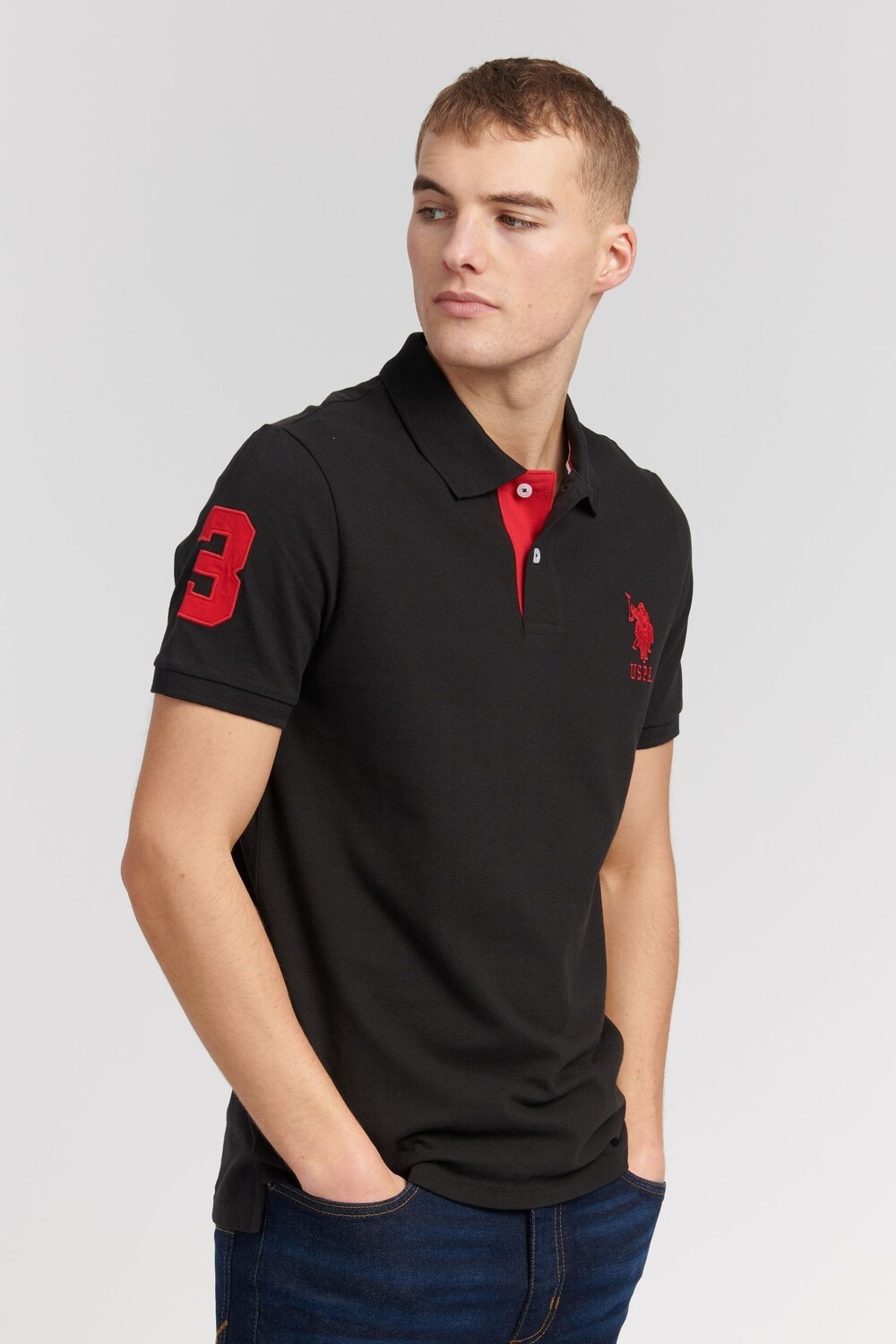 

Рубашка-поло Player 3 стандартного кроя U.S. Polo Assn, черный