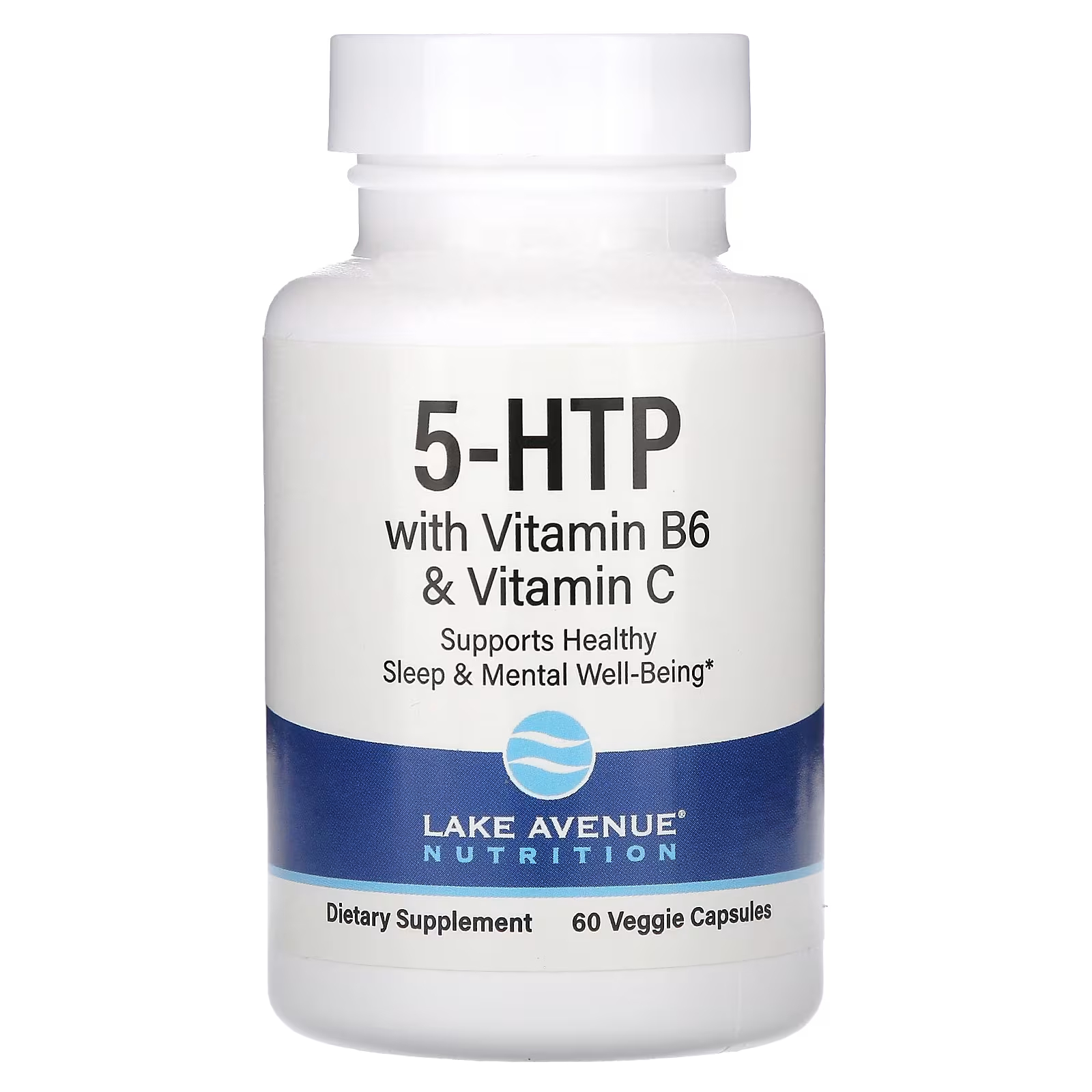 Lake Avenue Nutrition 5-HTP с витамином B6 и витамином C, 100 мг, 60 растительных капсул 5 htp антистресс atech nutrition 90 таблеток