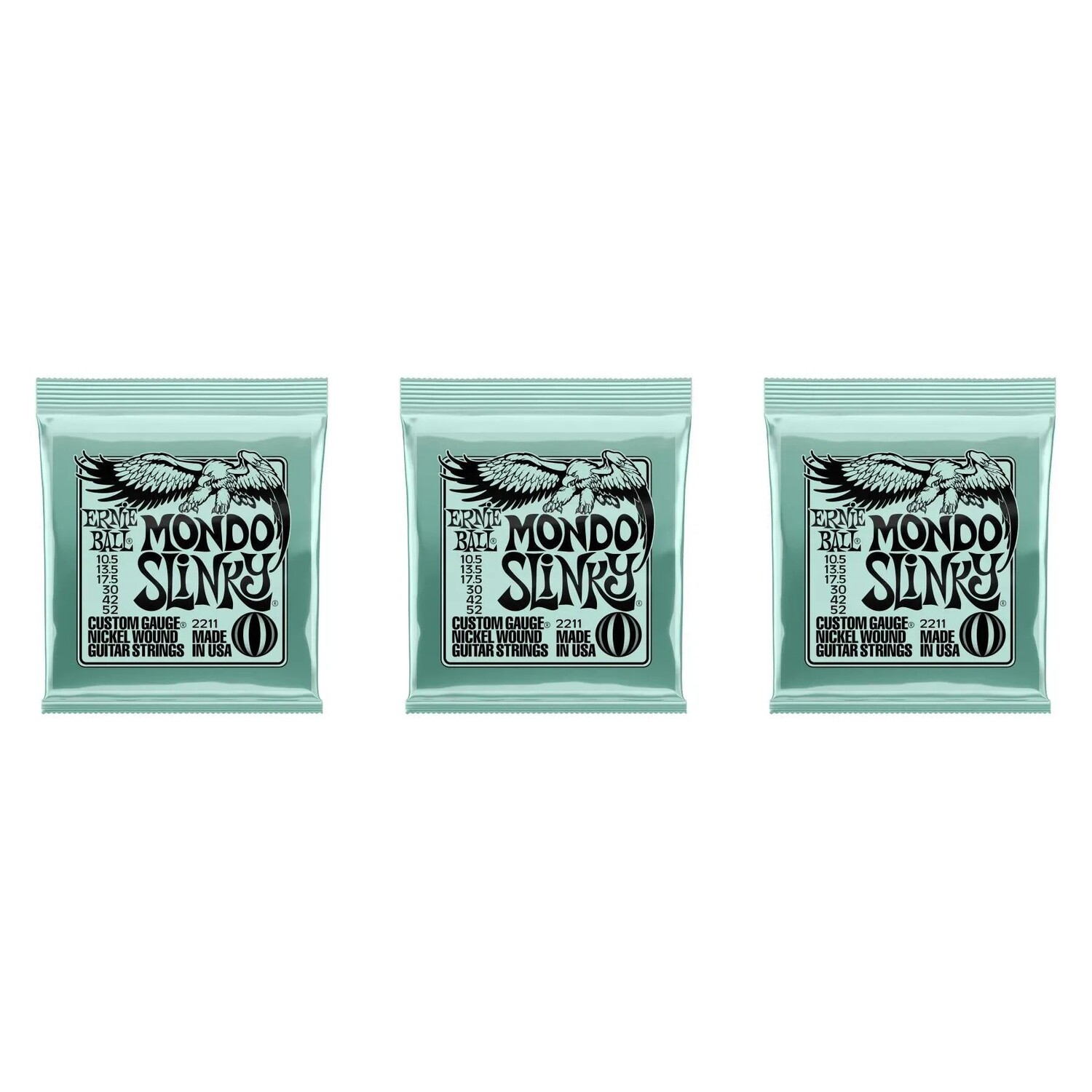 

Струны для электрогитары Ernie Ball 2211 Mondo Slinky с никелевой обмоткой — .0105-.052 (3 шт.)