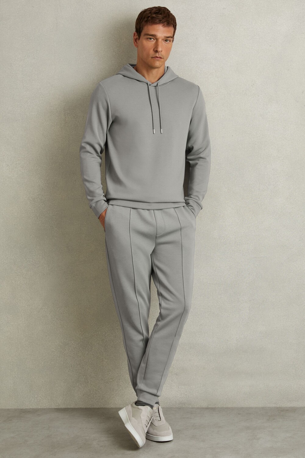 

Спортивные брюки Premier Interlock Jersey со шнурком Reiss, серый