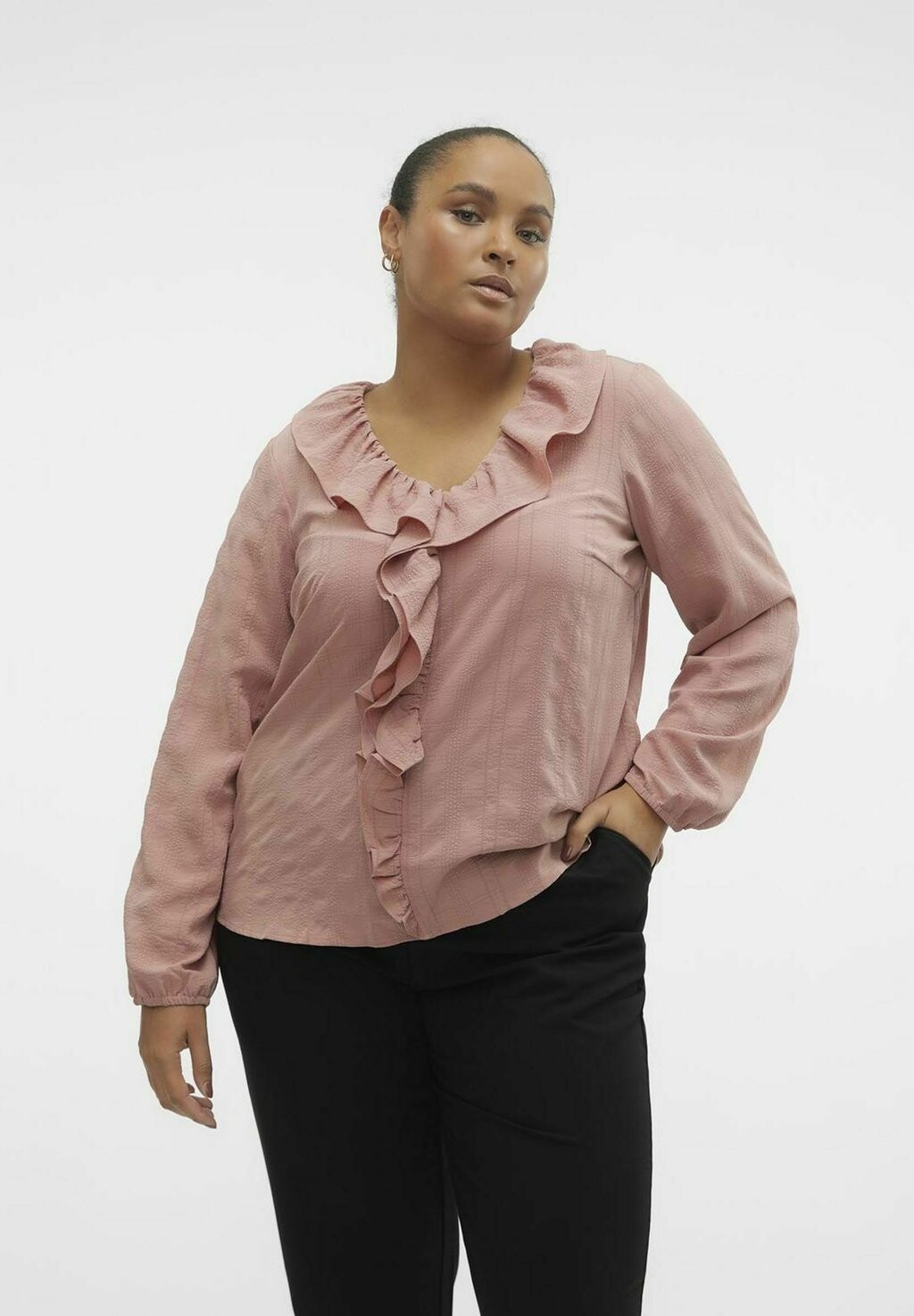 

Блузка Vero Moda Curve VMVIDA LS EXC CUR, цвет ash rose