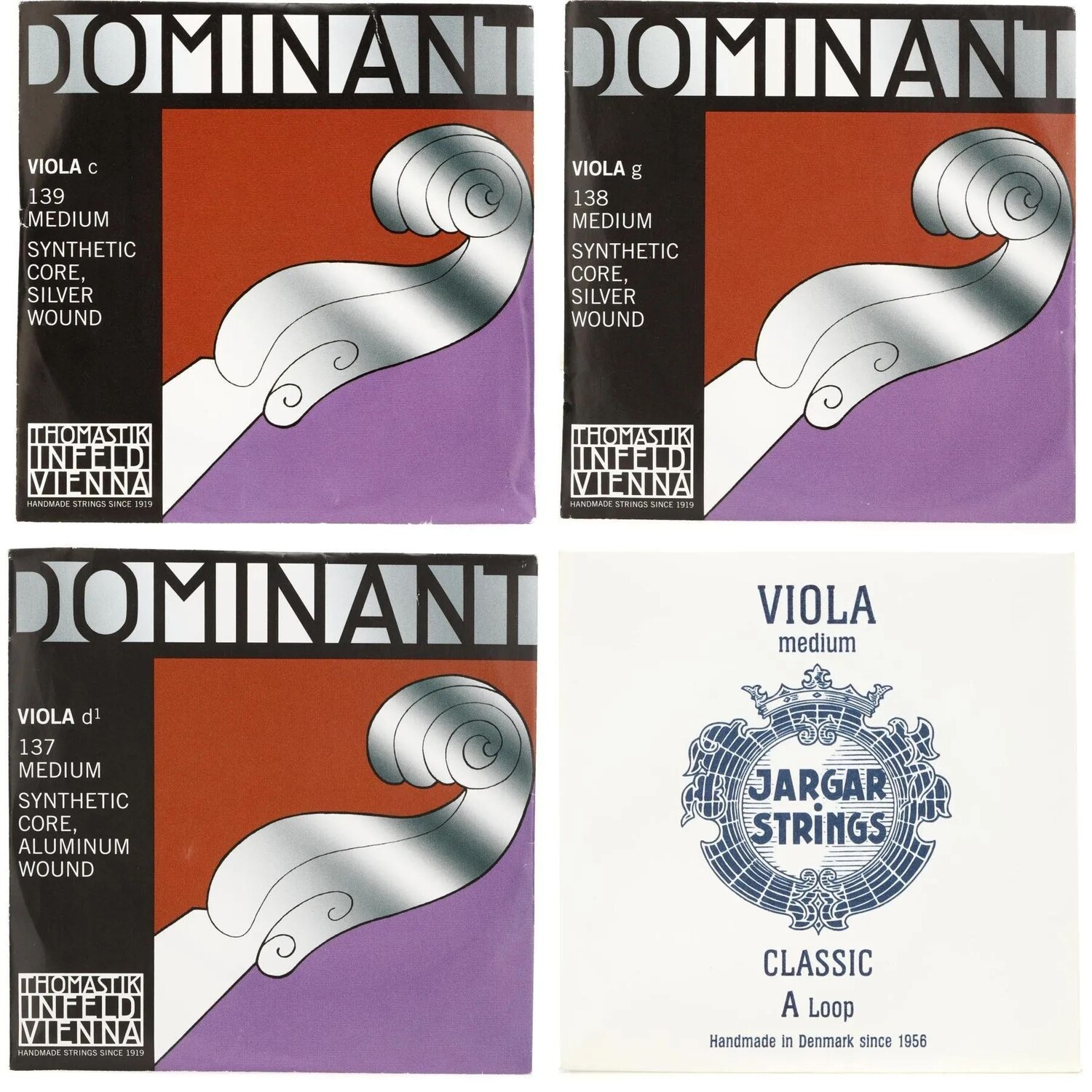 

Новые струны для альта Thomastik-Infeld Dominant с Jargar A - струна A с петлей на конце