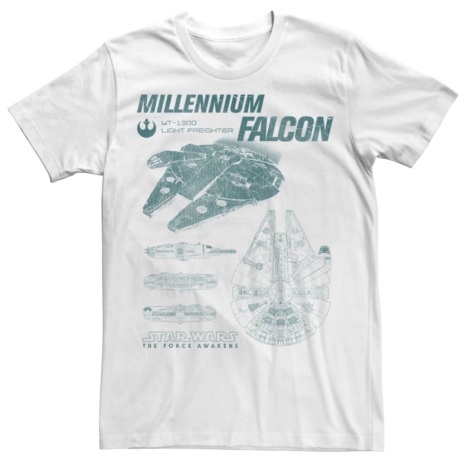 Мужская футболка с профилем «Сокол тысячелетия по Звездным войнам» Star Wars, белый мужская футболка с изображением кореллианского торгового корабля сокол тысячелетия star wars