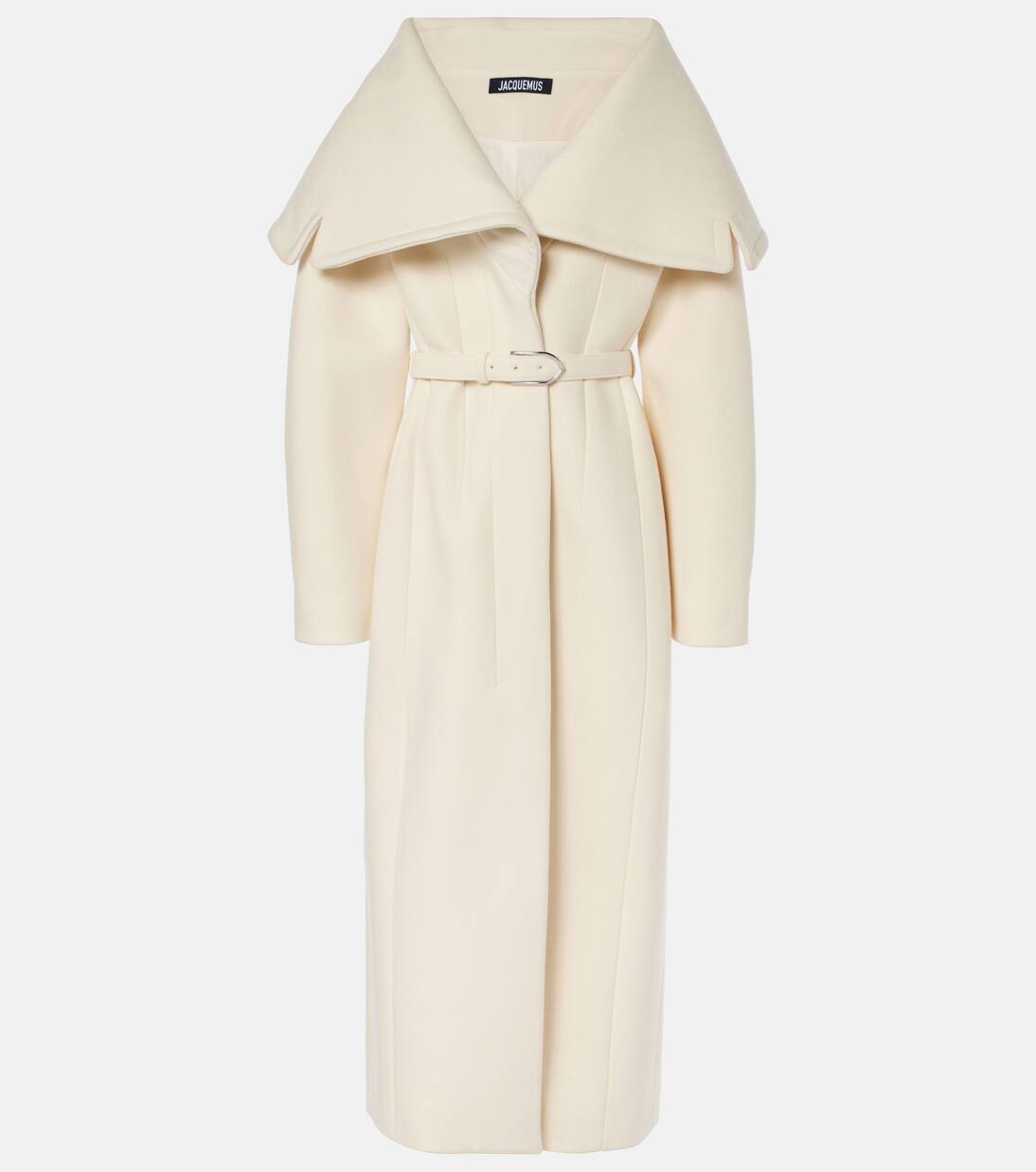 

Шерстяное пальто Le Manteau Caruso с поясом Jacquemus, цвет off-white