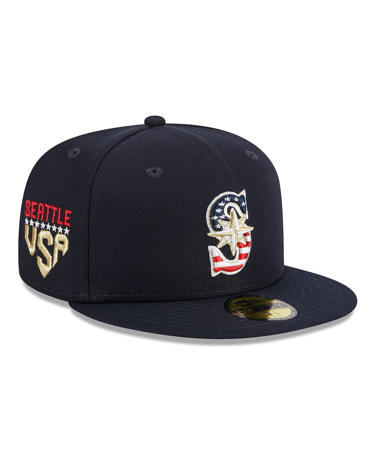 

Мужская темно-синяя шляпа Seattle Mariners 4 июля 59FIFTY, 2023 г. New Era