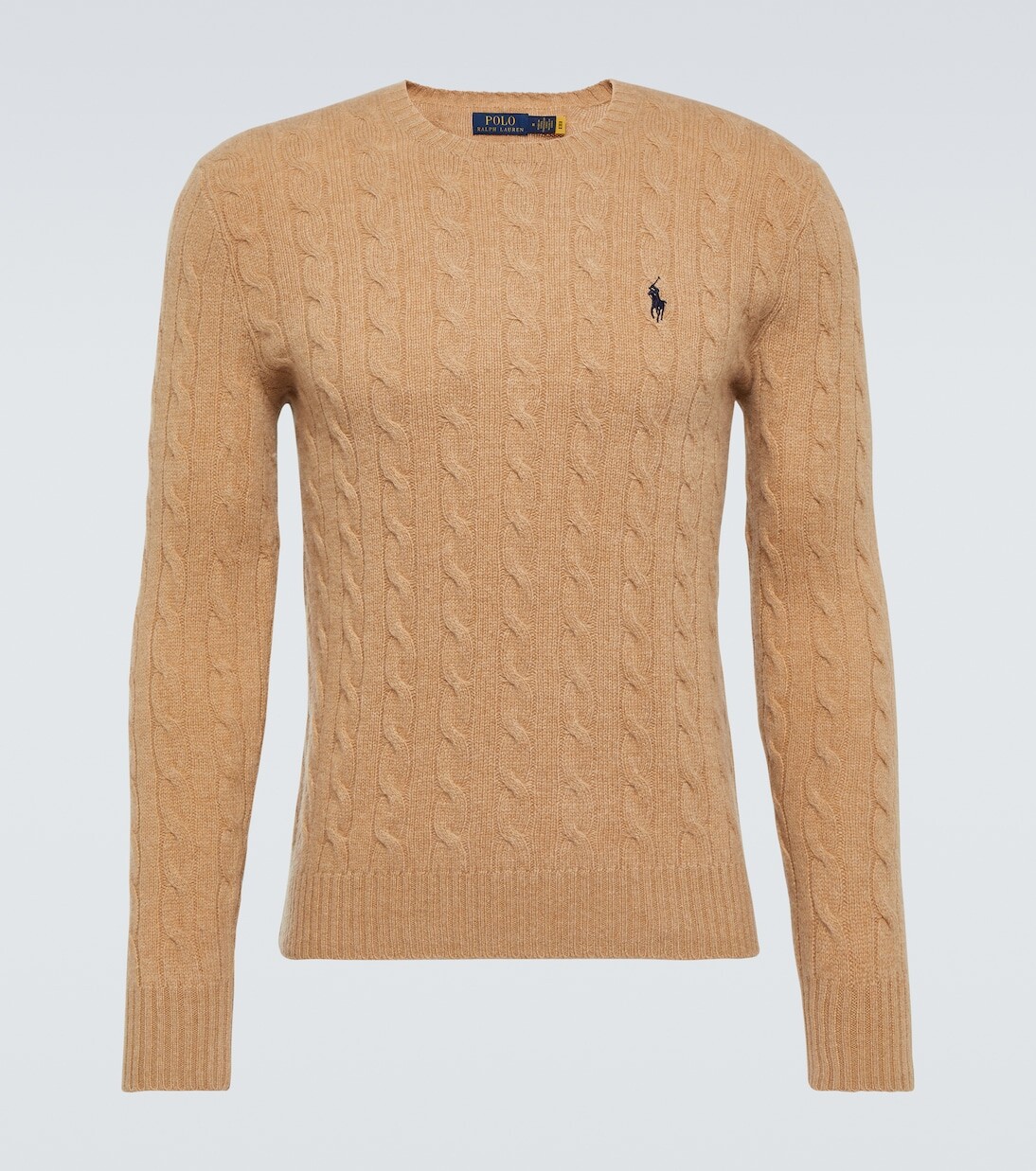 

Свитер шерстяной кашемировой вязки косой вязки Polo Ralph Lauren, коричневый