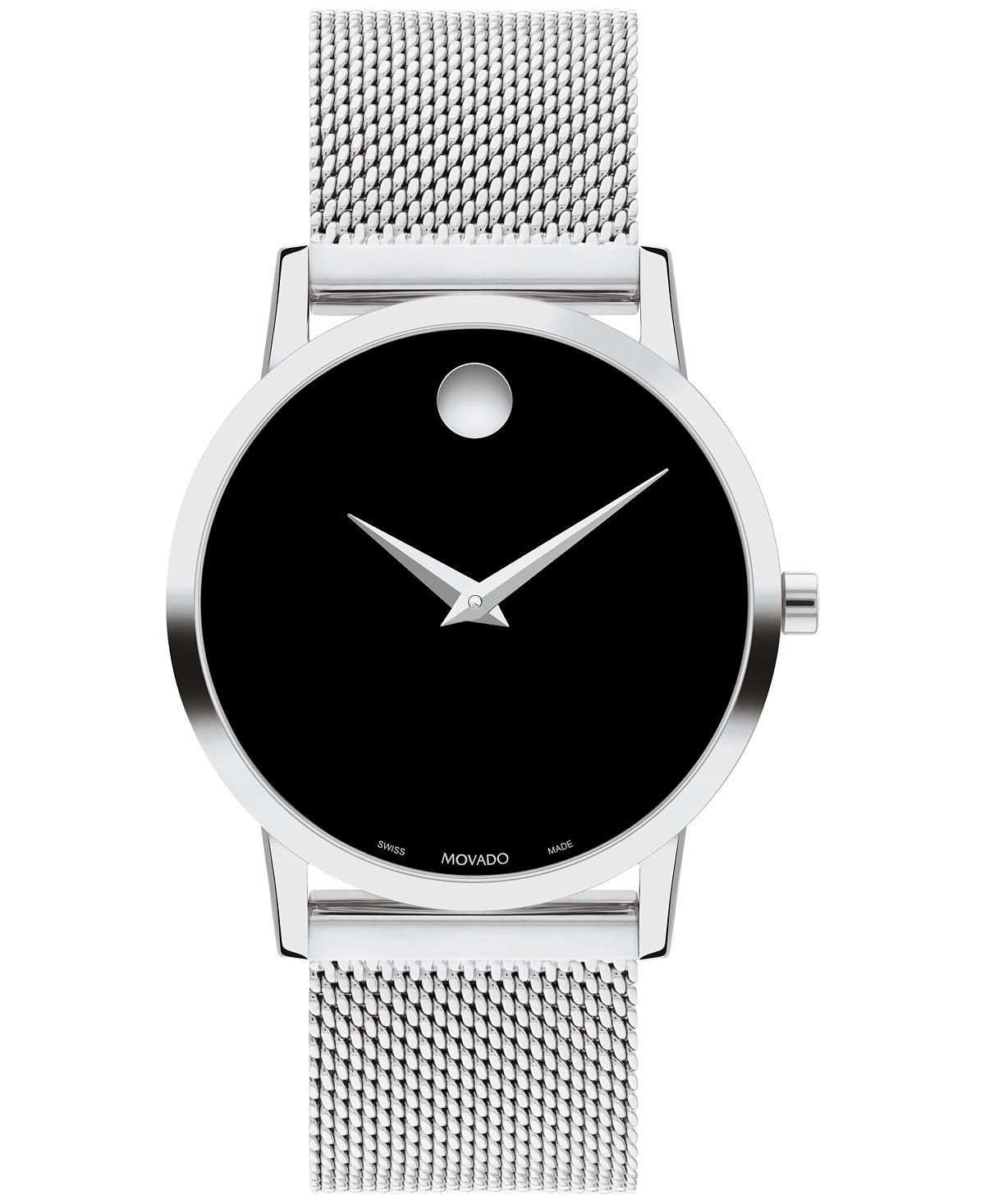 Женские музейные классические швейцарские кварцевые часы-браслет из нержавеющей стали серебристого цвета, 33 мм Movado, серебро классические музейные часы 33 мм movado цвет black