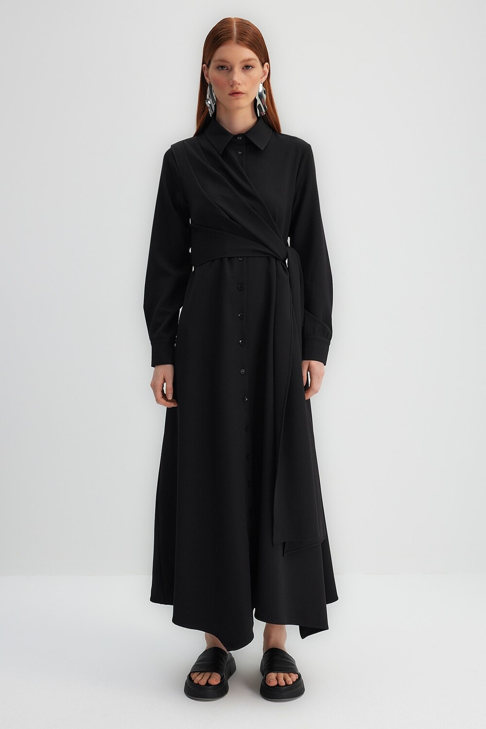 

Платье - Черное - Базовое Trendyol Modest, черный