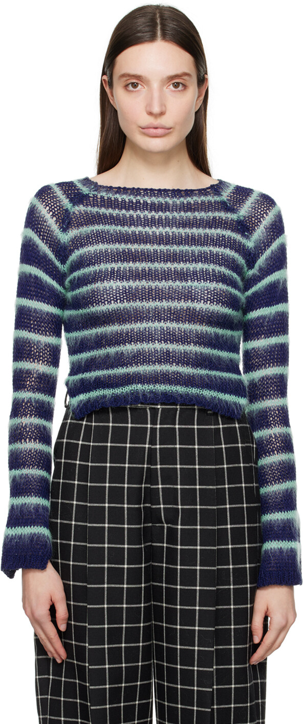 

Синий полосатый свитер Marni, цвет Blumarine