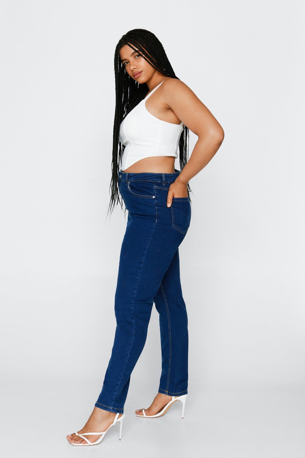 

Джинсы скинни больших размеров Nasty Gal, синий