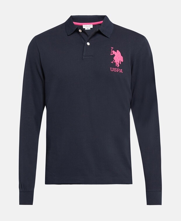 

Рубашка-поло с длинными рукавами U.S. Polo Assn., темно-синий