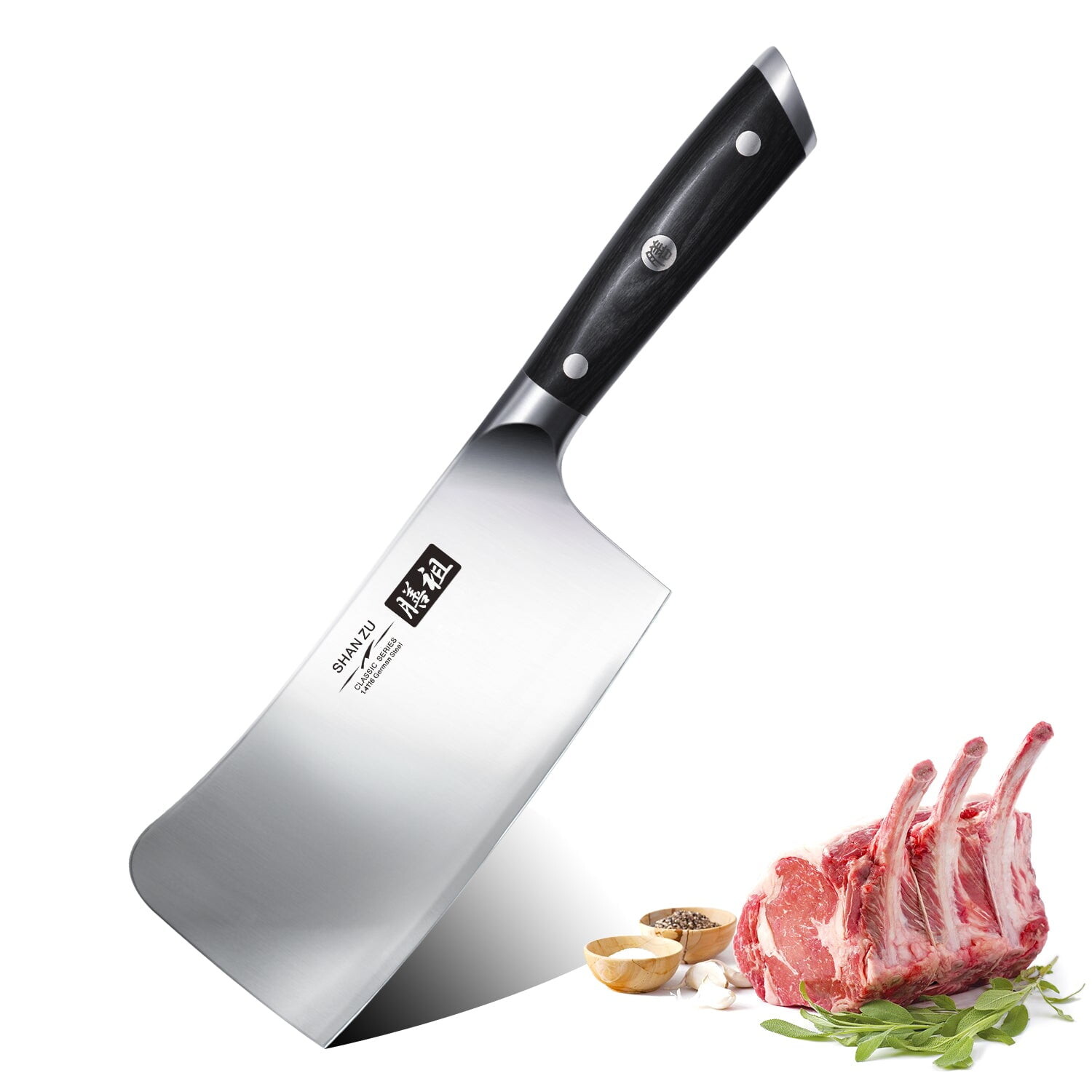 

Нож мясника Cleaver 7 дюймов, черный