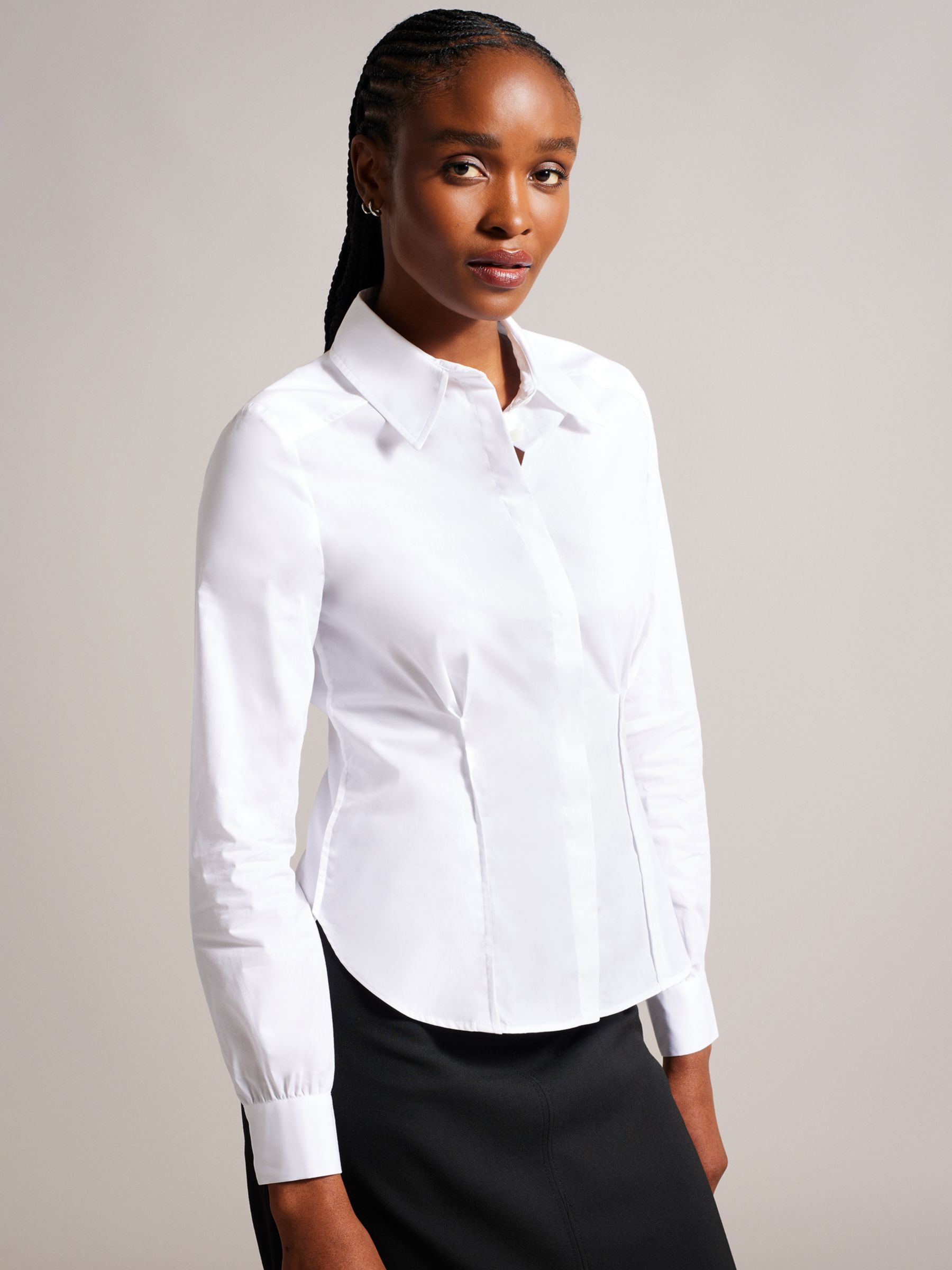 Приталенная рубашка Kayteii с открытыми швами Ted Baker, белый белый рубашка поло стандартного размера с длинными рукавами maste ted baker синий