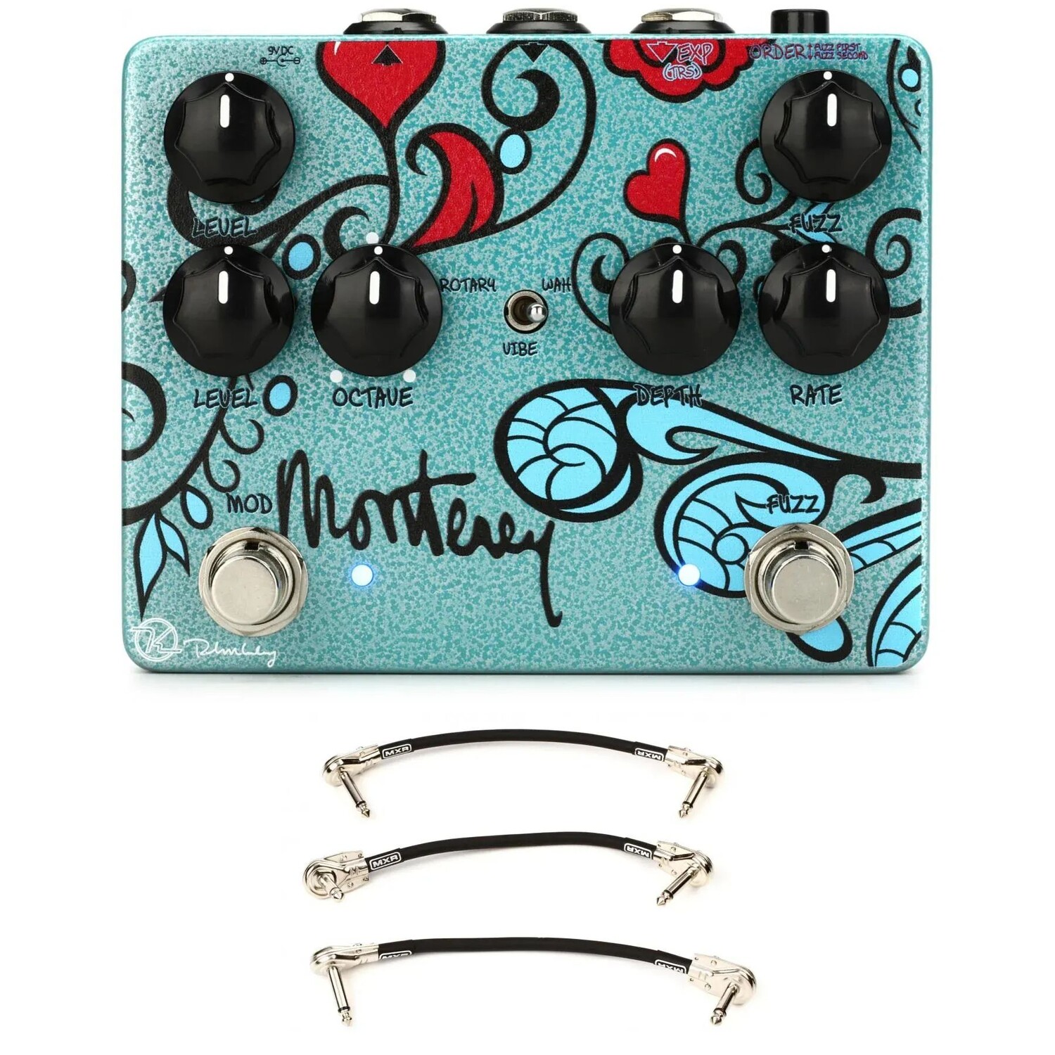 

Педаль мультиэффектов Keeley Monterey Rotary Fuzz Vibe с 3 патч-кабелями
