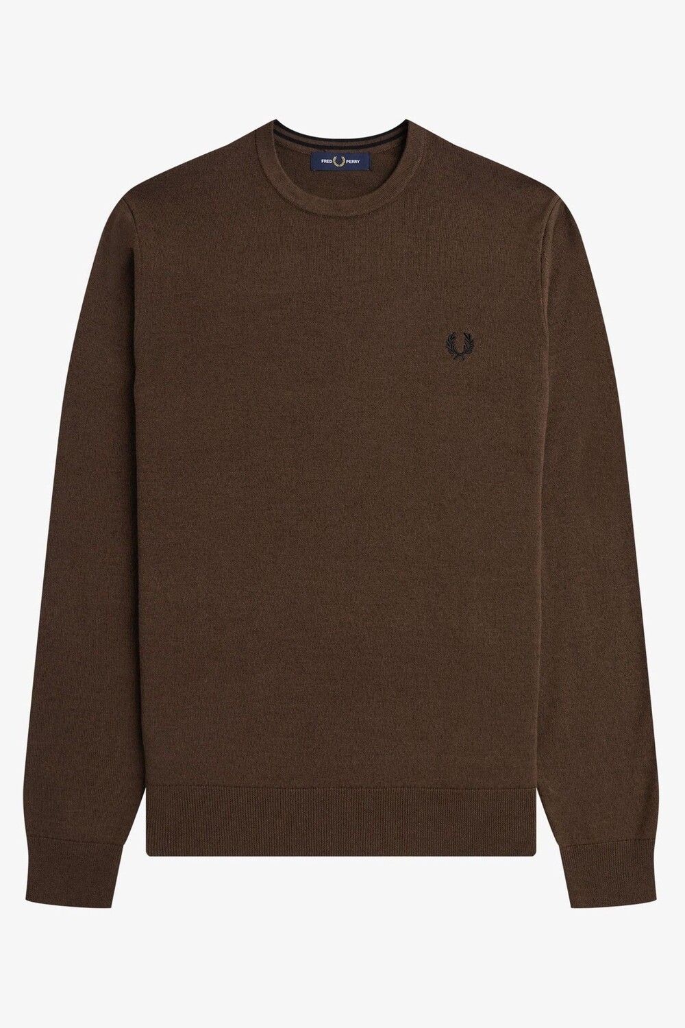 

Классический свитер с круглым вырезом Fred Perry, коричневый
