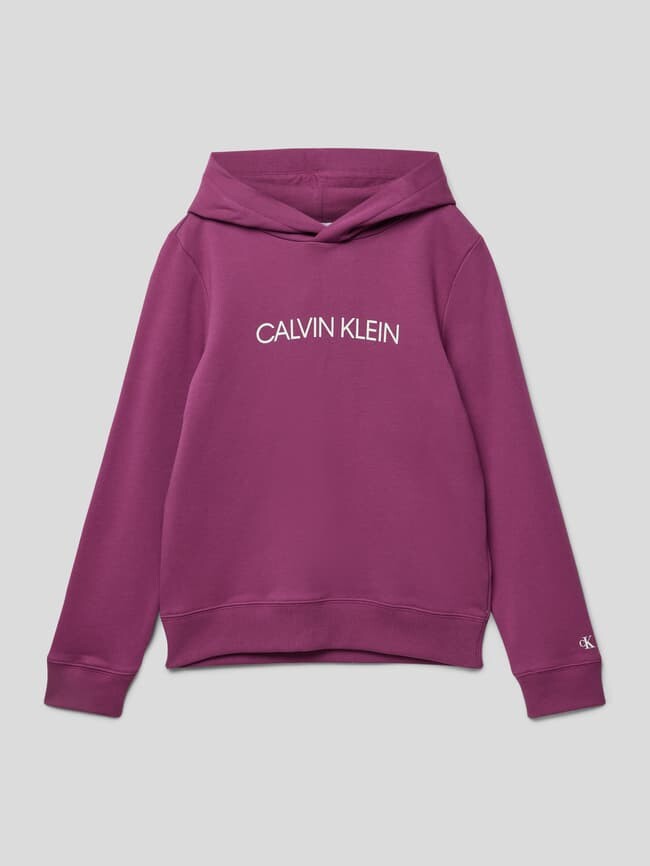 

Толстовка с принтом этикетки Calvin Klein Jeans, фиолетовый