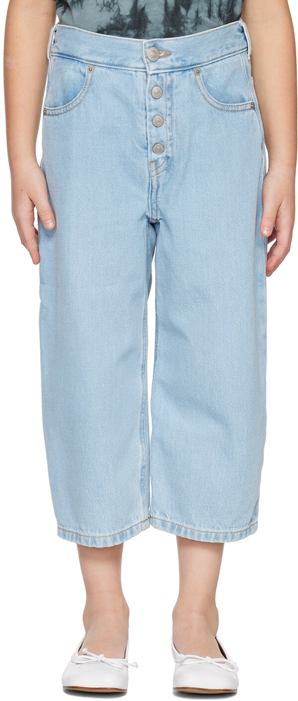 

Детские синие джинсы с эластичным поясом MM6 Maison Margiela Kids, Синий