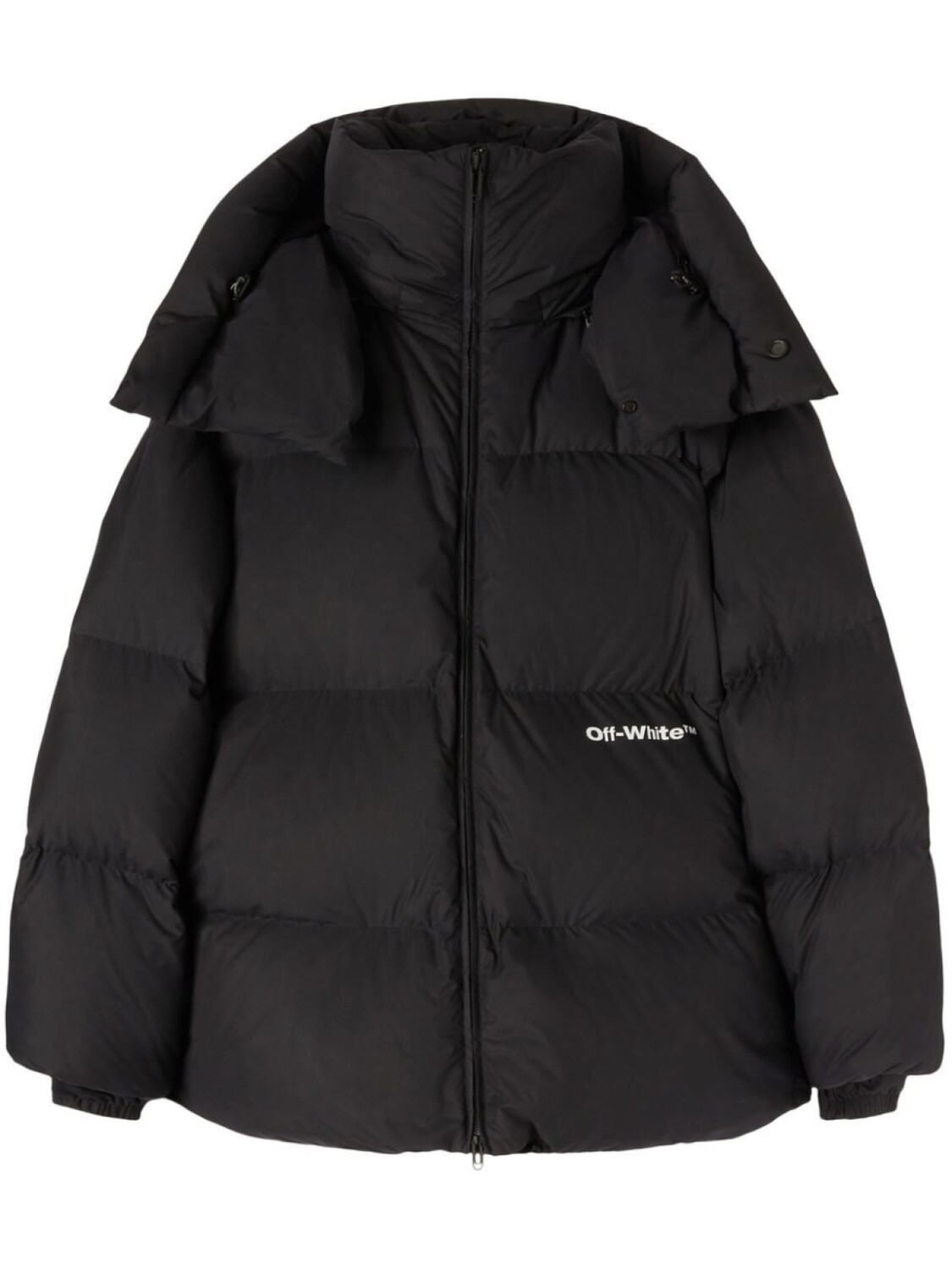 

Off-White пуховик с логотипом, черный