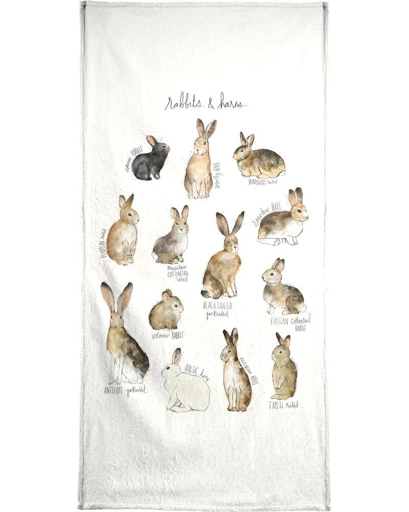 

Полотенце для ванной Juniqe Rabbits and Hares, цвет Braun & Cremeweiß