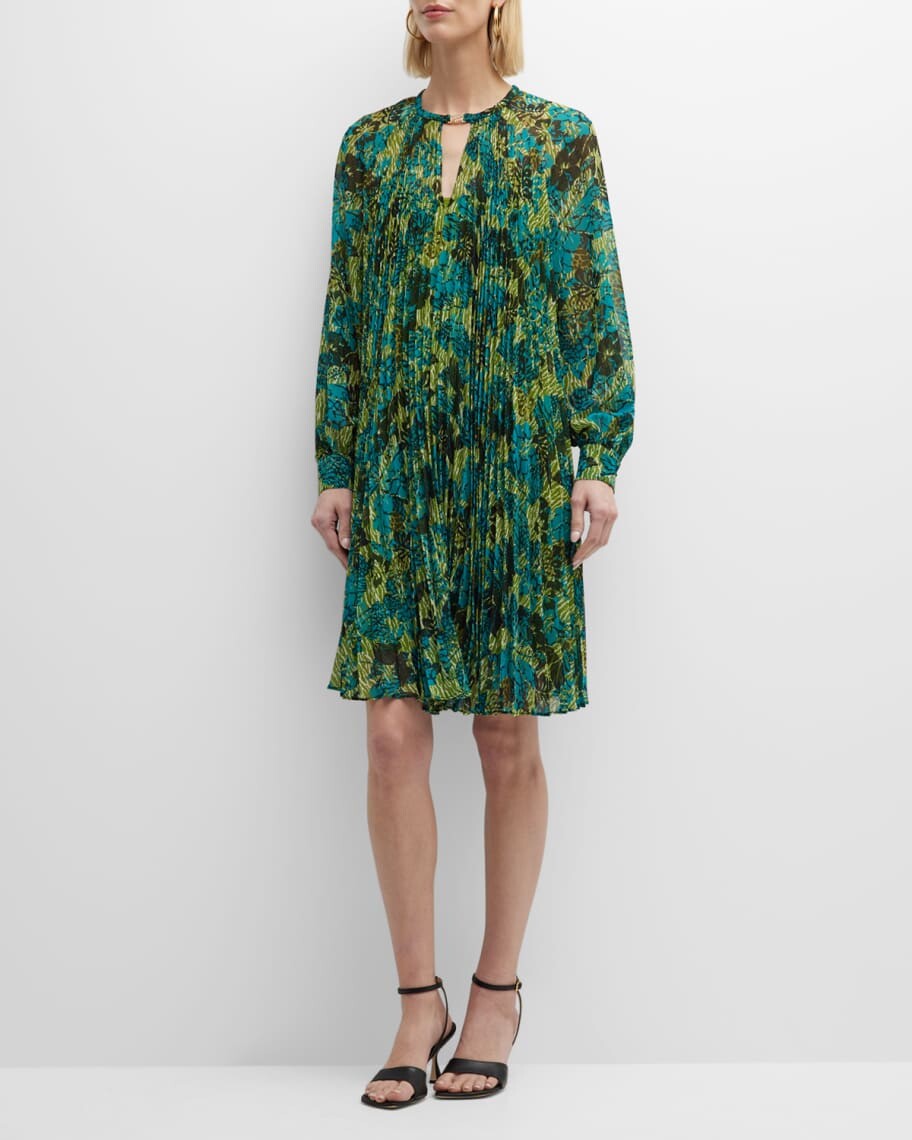 

Плиссированное короткое платье Pina с цветочным принтом Max Mara