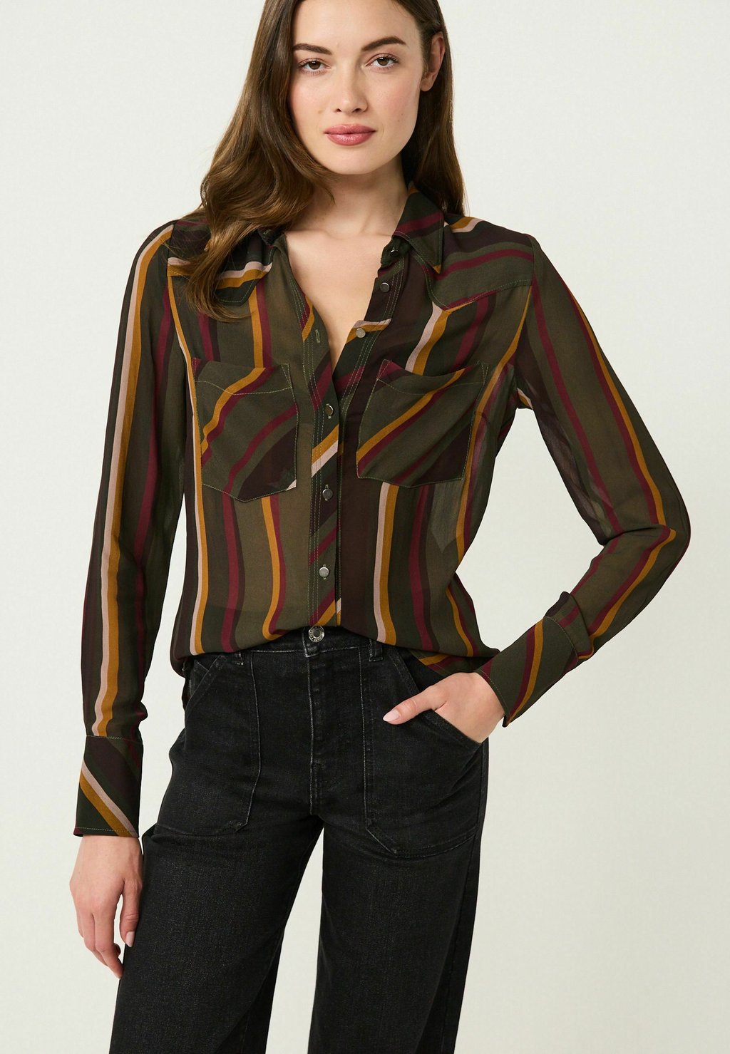 Блузка-рубашка Next, цвет multicolour stripe