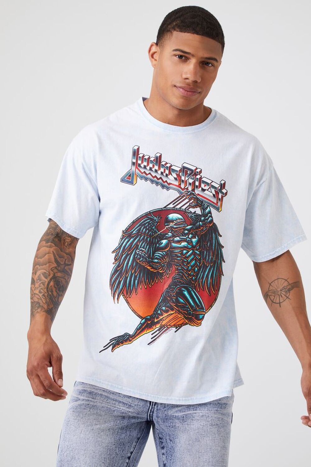 

Футболка с рисунком Judas Priest Forever 21, синий