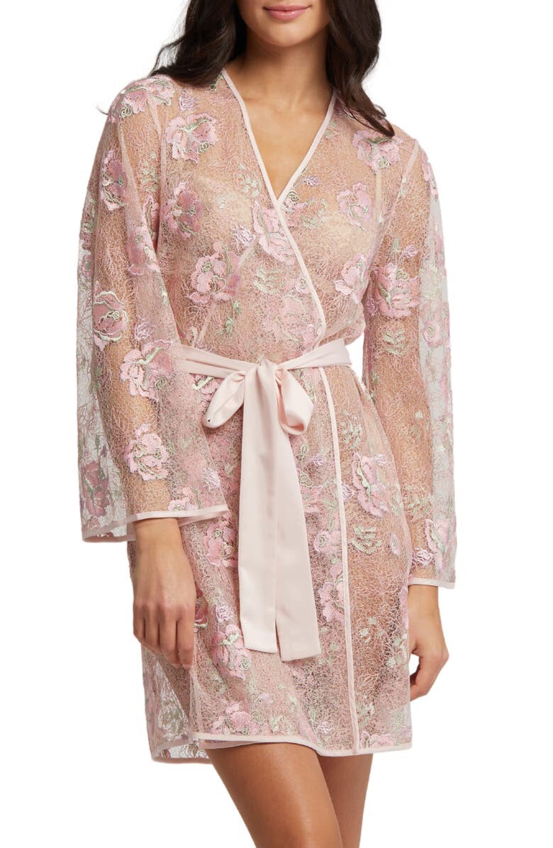 

Прозрачный кружевной халат с цветочным принтом Michelle RYA COLLECTION
