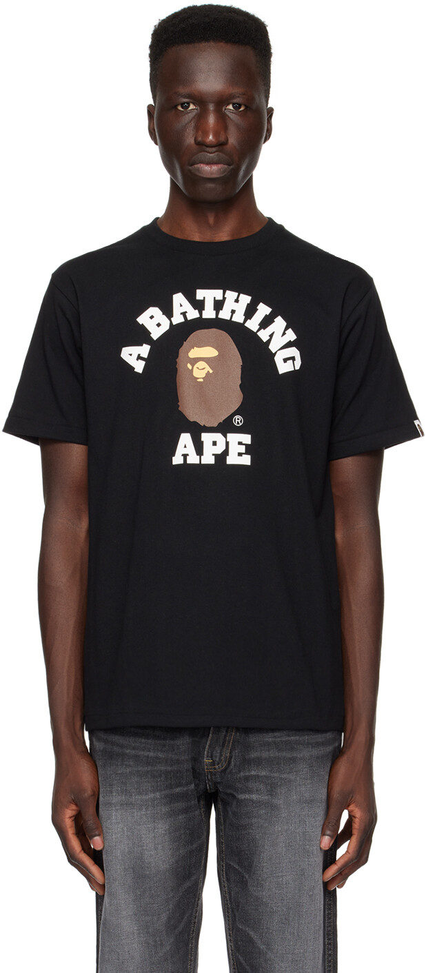 

Черная футболка колледжа Bape, цвет Black