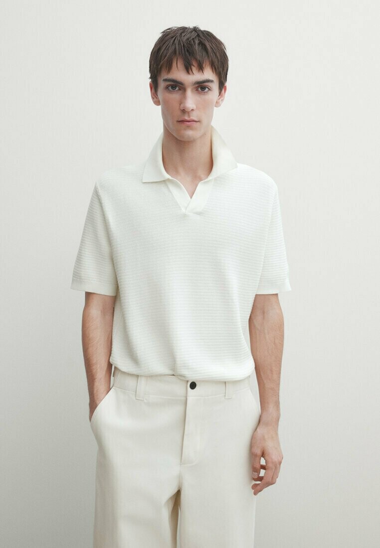 

Рубашка-поло SHORT SLEEVES Massimo Dutti, цвет beige