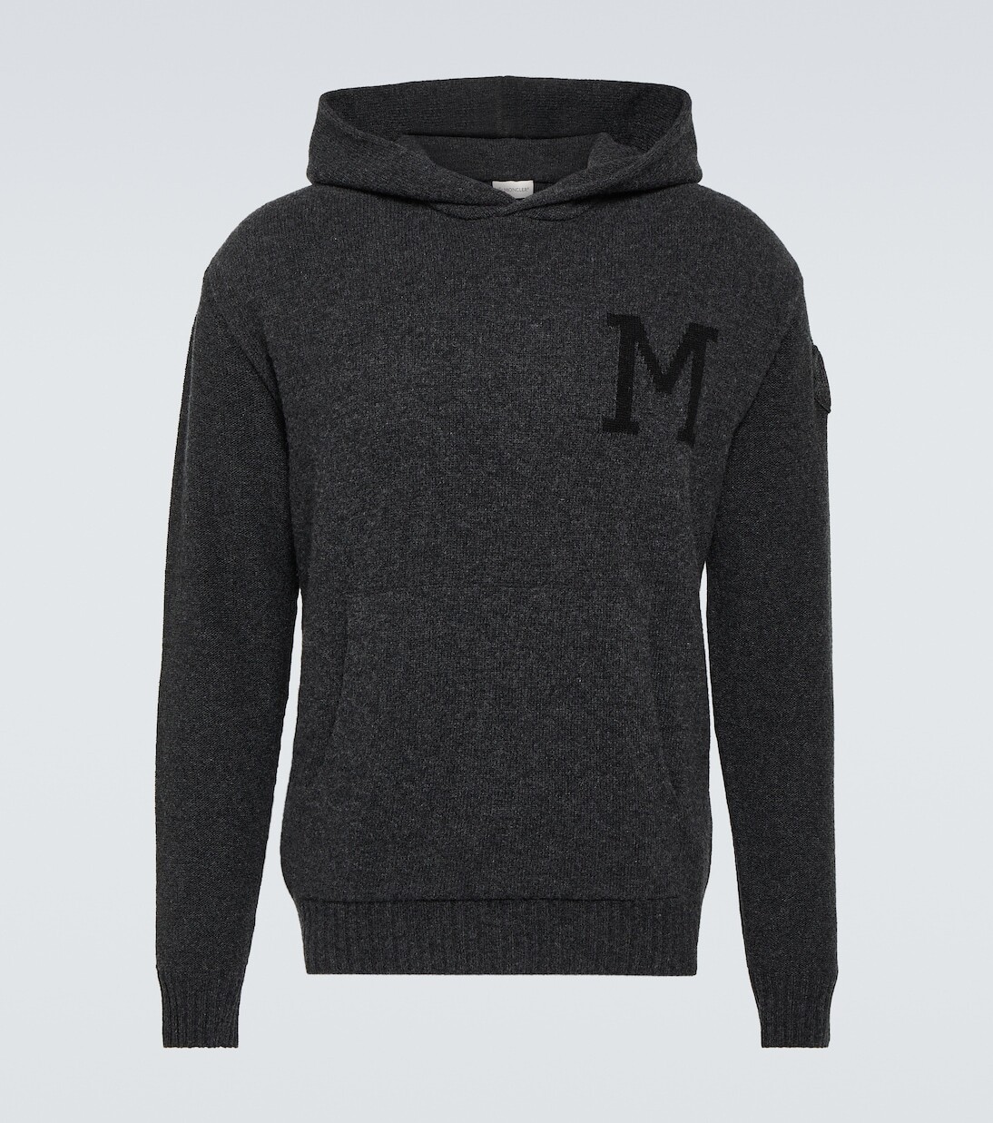 

Вязаное худи из шерсти и кашемира Moncler, серый