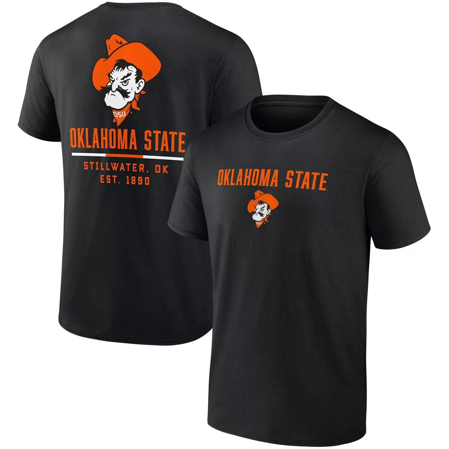 

Мужская черная футболка с логотипом Fanatics Oklahoma State Cowboys Game Day 2-Hit