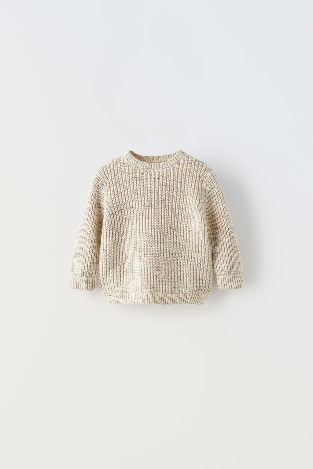 Полутрикотажный свитер ZARA, светло-бежевый полутрикотажный свитер zara мультиколор