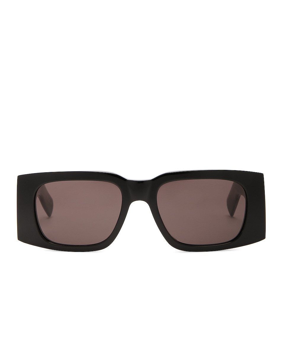 Солнцезащитные очки Saint Laurent Rectangular, черный солнцезащитные очки zara rectangular белый