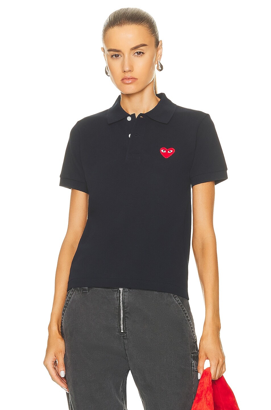 

Поло Comme des Garçons Cotton With Red Emblem, темно-синий
