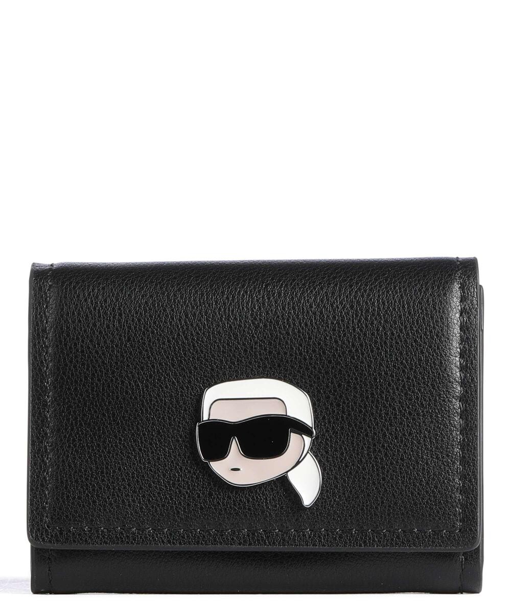 

Кошелек Ikonik 2.0 из мелкозернистой яловой кожи. Karl Lagerfeld, черный
