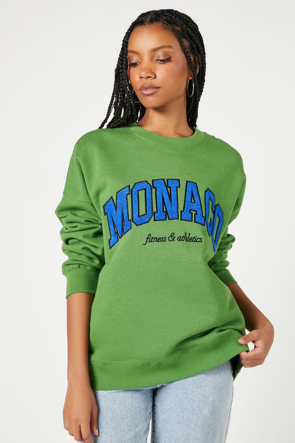 

Флисовый пуловер с рисунком Монако Forever 21, зеленый